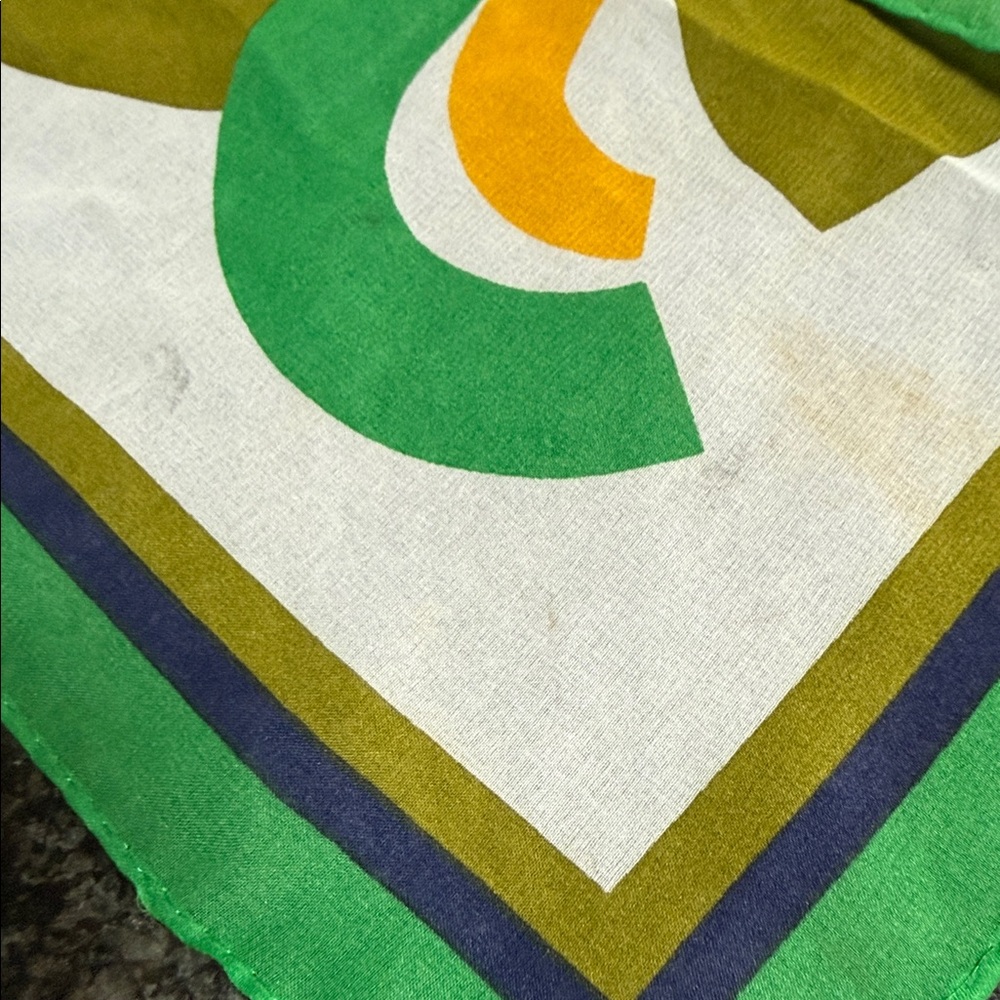 Vintage Colorful Teijin Scarf Geometric Design from Japan - Picture 6 of 10